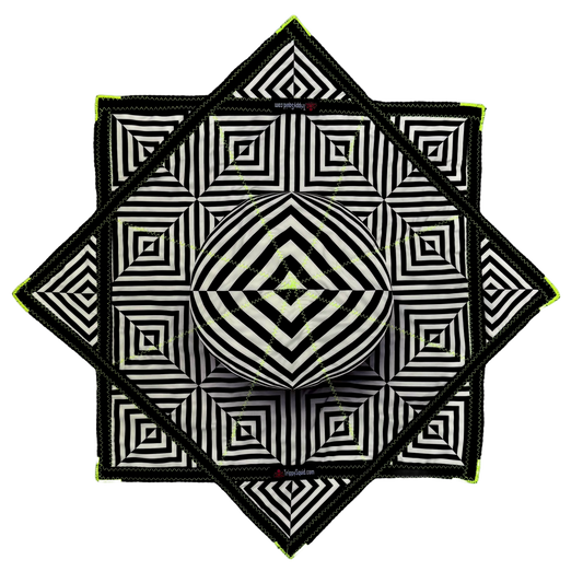 *OLD MATERIAL DISCOUNT* 021.Mini - B&W Illusion Star (UV Stitching) 24"