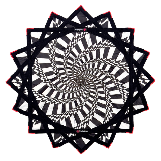 S001 - Rainbow Static Spiral 16 Point Flowstar 26" (UV-Reactive)