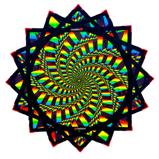 S001 - Rainbow Static Spiral 16 Point Flowstar 26" (UV-Reactive)