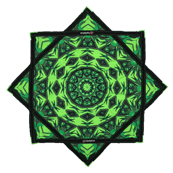 inking.034 - Green Robotic Fractal Flowstar (UV-Reactive) 14"