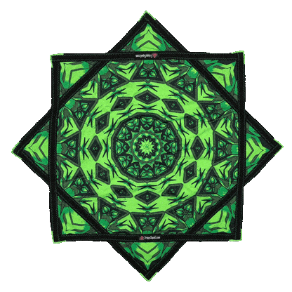 inking.034 - Green Robotic Fractal Flowstar (UV-Reactive) 14"