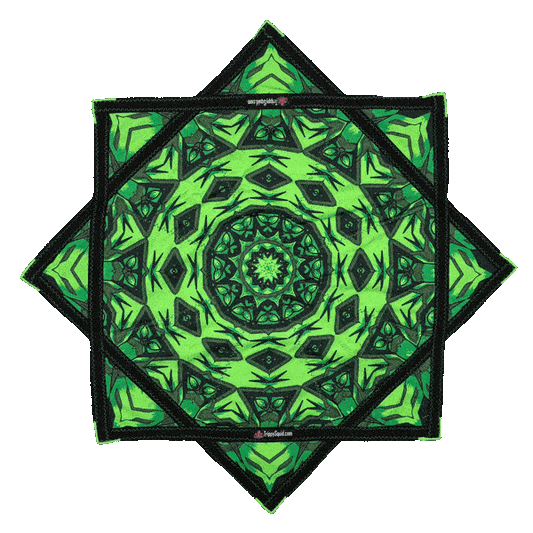 *OLD MATERIAL DISCOUNT* 034 - Green Robotic Fractal (UV-Reactive) 26"