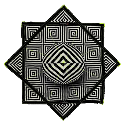 *OLD MATERIAL DISCOUNT* 021.Mini - B&W Illusion Star (UV Stitching) 24"