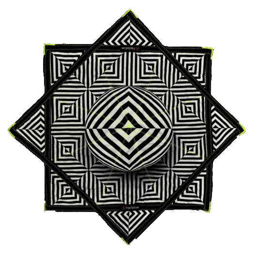 *OLD MATERIAL DISCOUNT* 021.Mini - B&W Illusion Star (UV Stitching) 24"