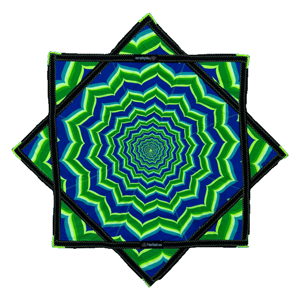 *OLD MATERIAL DISCOUNT* 022.Mini - Neon Blue & Green Fractal Flowstar (UV-Reactive) 24"