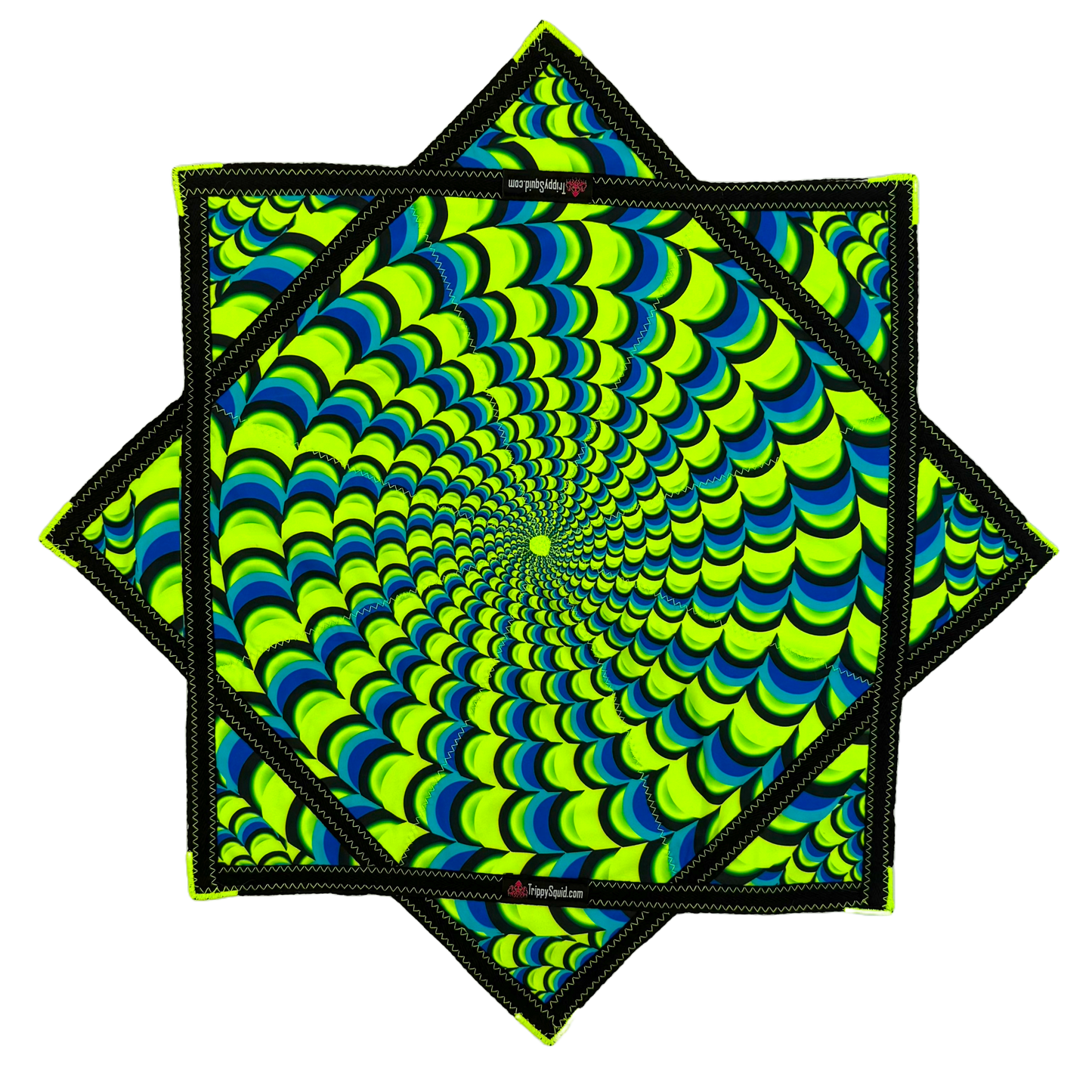 *OLD MATERIAL DISCOUNT* 022.Mini - Neon Blue & Green Fractal Flowstar (UV-Reactive) 24"
