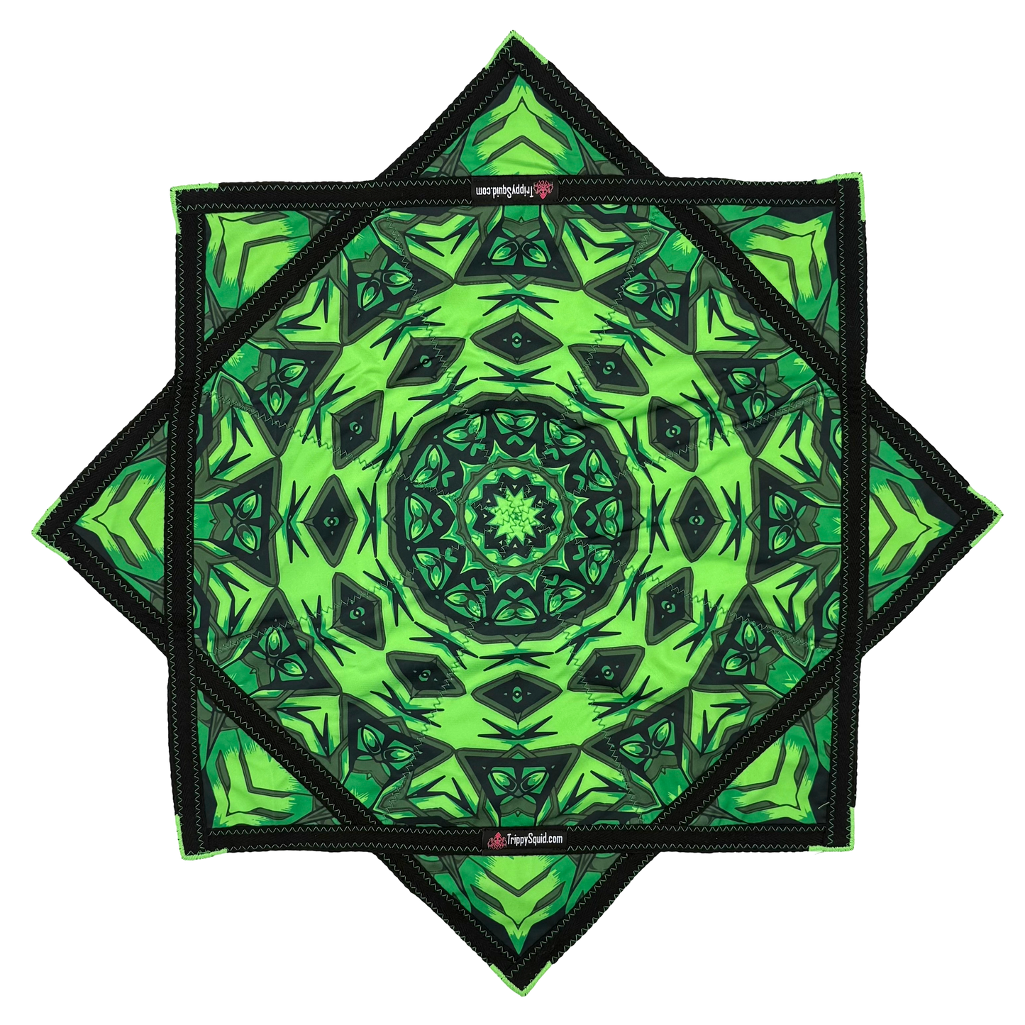 inking.034 - Green Robotic Fractal Flowstar (UV-Reactive) 14"