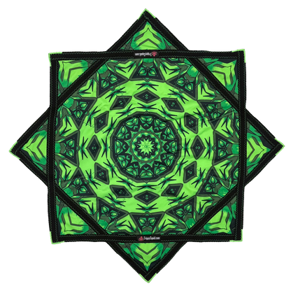 inking.034 - Green Robotic Fractal Flowstar (UV-Reactive) 14"