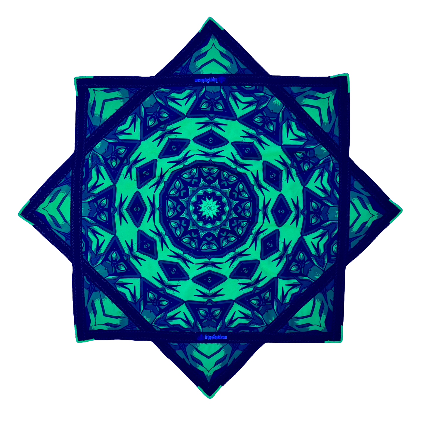 inking.034 - Green Robotic Fractal Flowstar (UV-Reactive) 14"