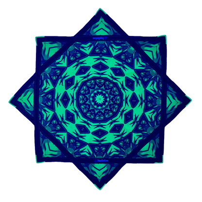 inking.034 - Green Robotic Fractal Flowstar (UV-Reactive) 14"