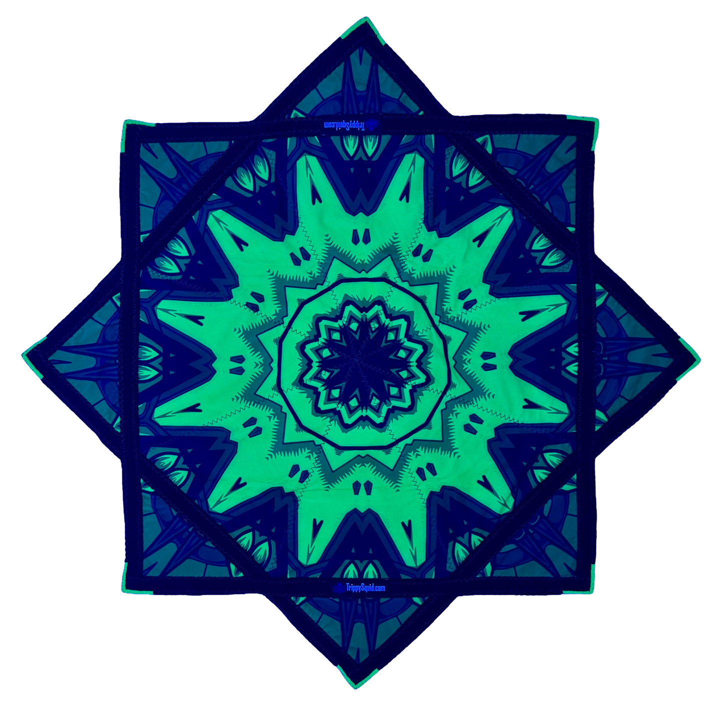 inking.034 - Green Robotic Fractal Flowstar (UV-Reactive) 14"