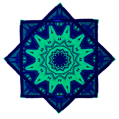 inking.034 - Green Robotic Fractal Flowstar (UV-Reactive) 14"