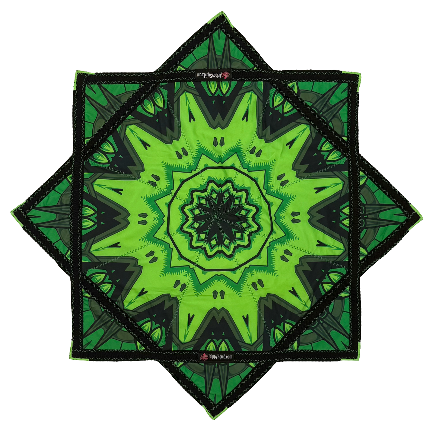 inking.034 - Green Robotic Fractal Flowstar (UV-Reactive) 14"