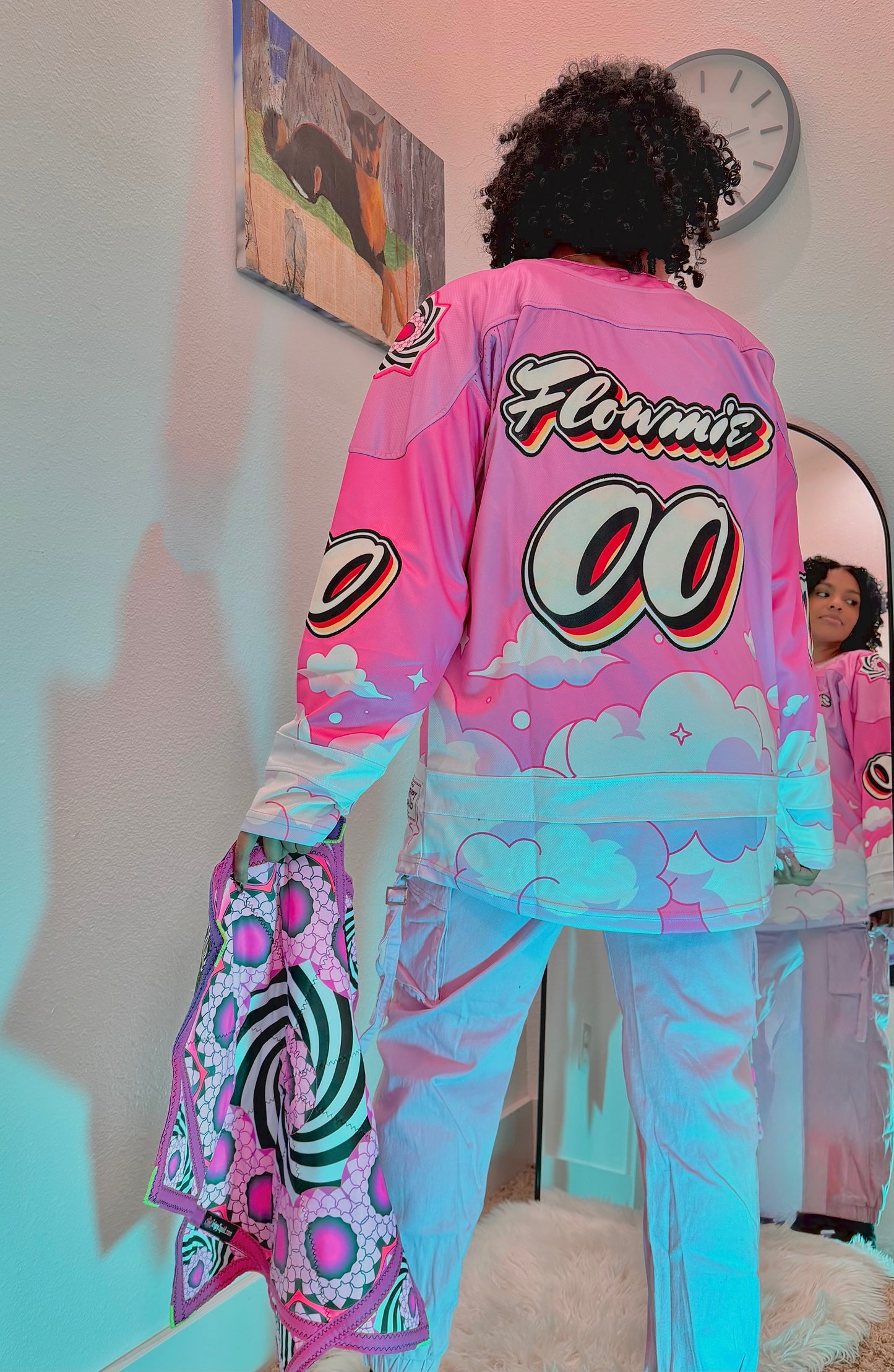 D.002 - Trippy Squid Flowmies Hockey Jersey (Full Embroidered)