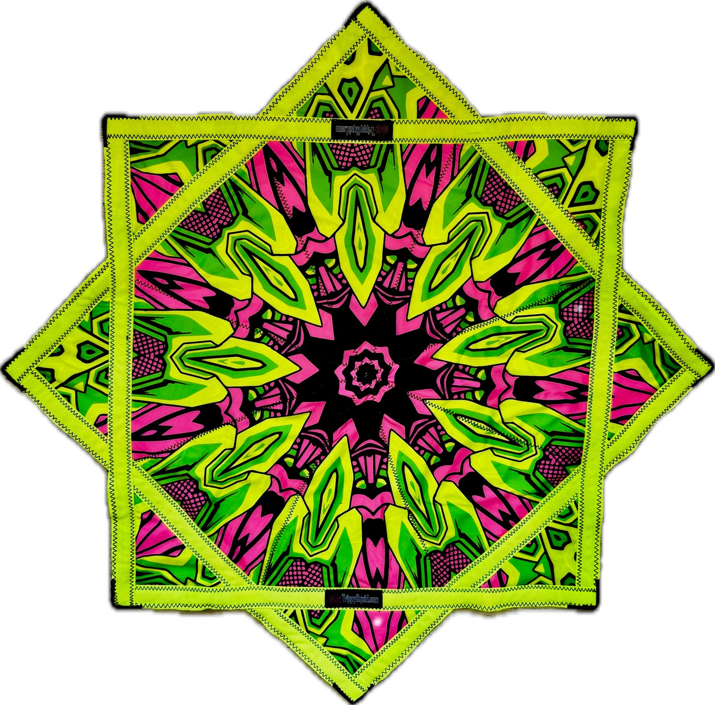 (Begin Shipping Jan. 3rd) Neon Yellow & Pink 2x Sided Flow Star (UV-REACTIVE Print + Edge)