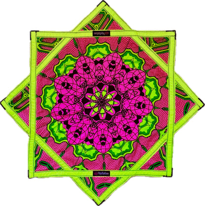 (Begin Shipping Jan. 3rd) Neon Yellow & Pink 2x Sided Flow Star (UV-REACTIVE Print + Edge)