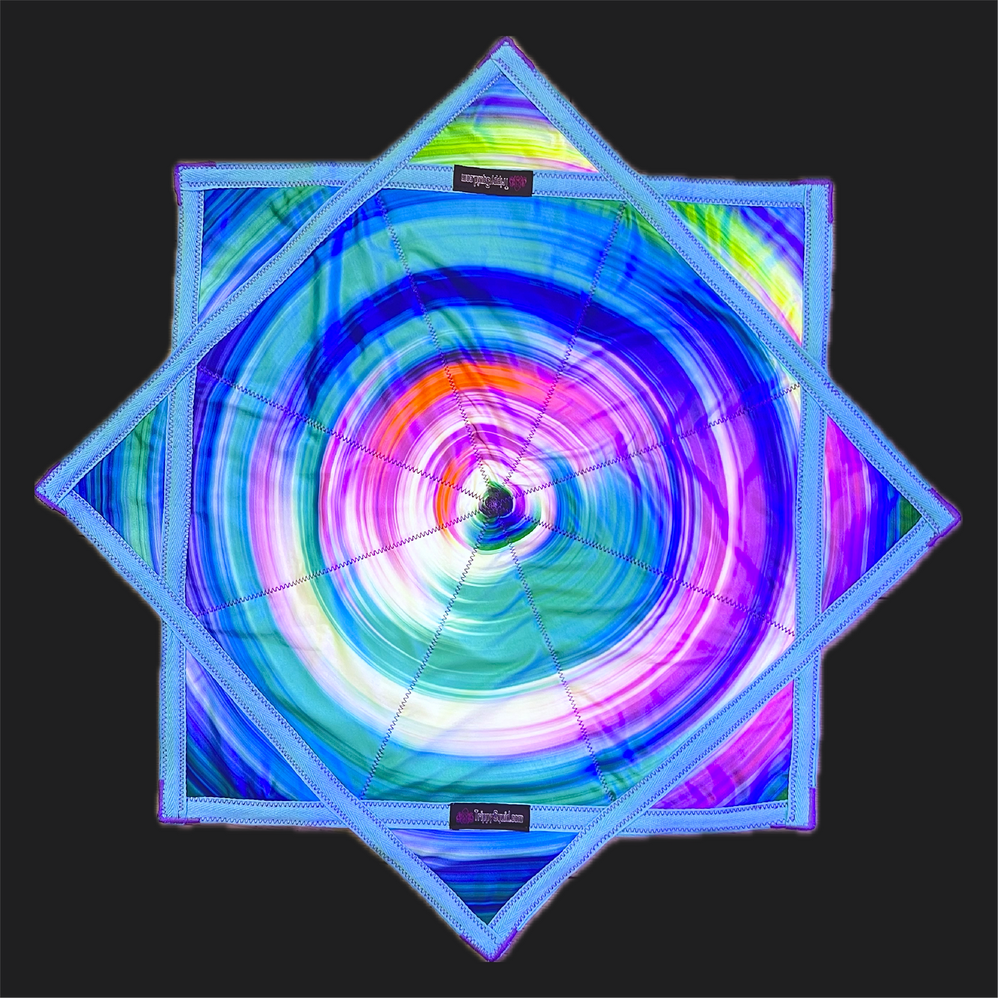 (Begin Shipping Jan. 1st) Blue Purple Spiral Flowstar + 2x Sided Flow Star (UV-REACTIVE)