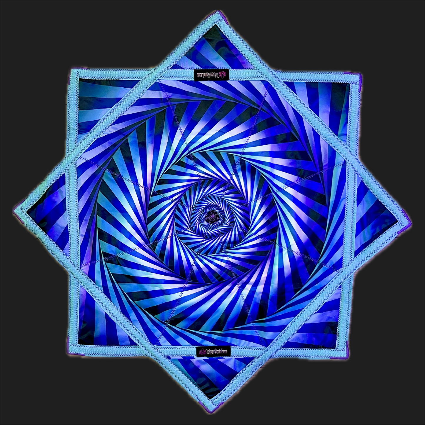 (Begin Shipping Jan. 1st) Blue Purple Spiral Flowstar + 2x Sided Flow Star (UV-REACTIVE)