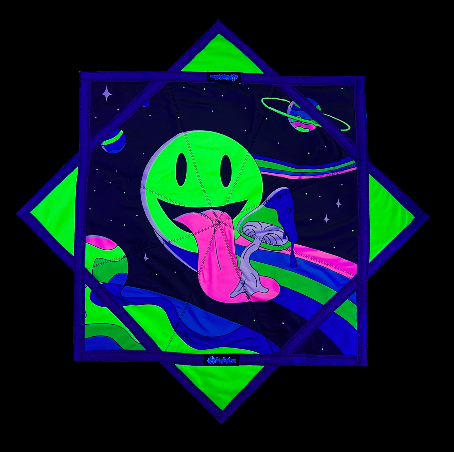 Trippy Smiley Face Flow Star UV REACTIVE (2 Sided)