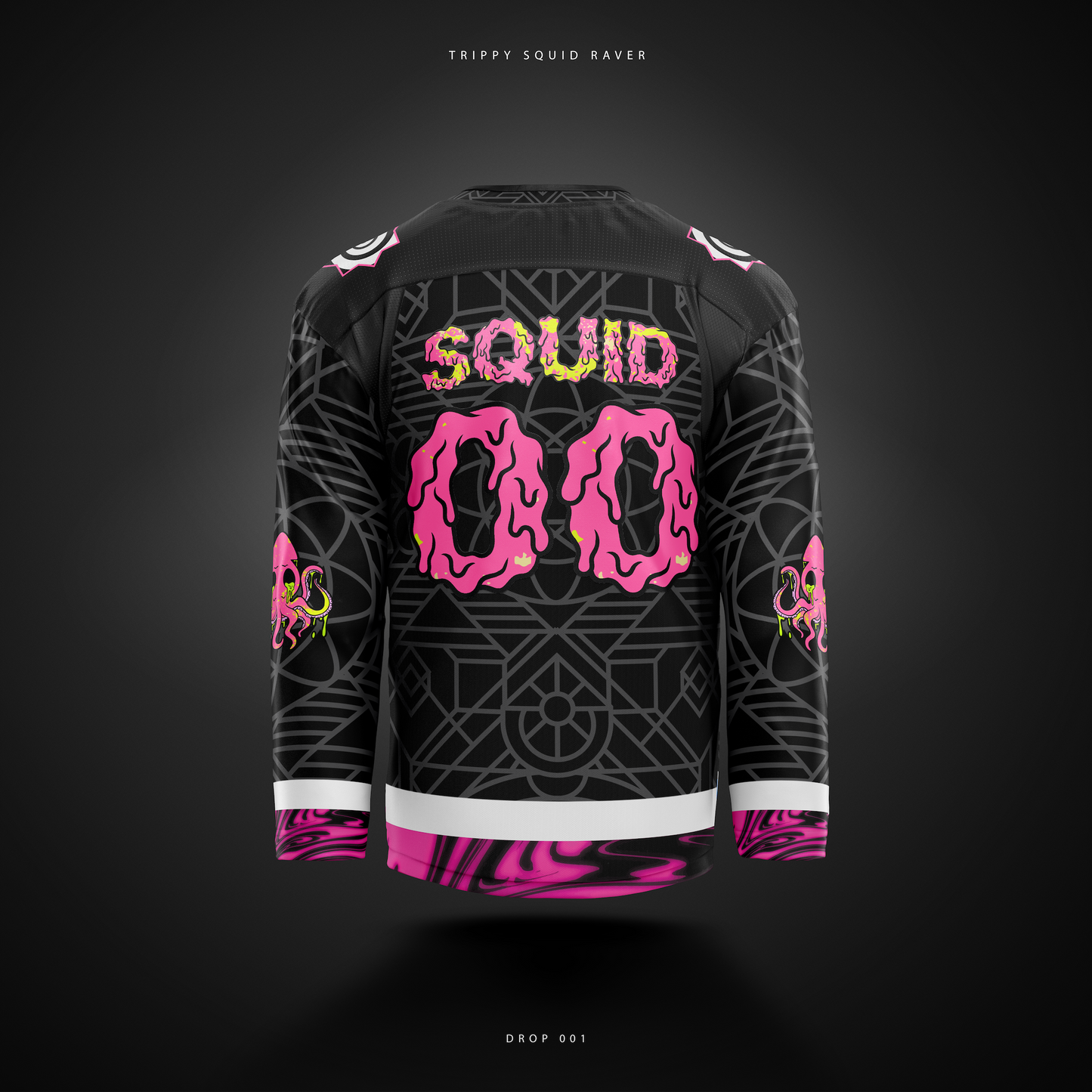 *In-Stock* D.001 - Trippy Squid Hockey Jersey (Full Embroidered)