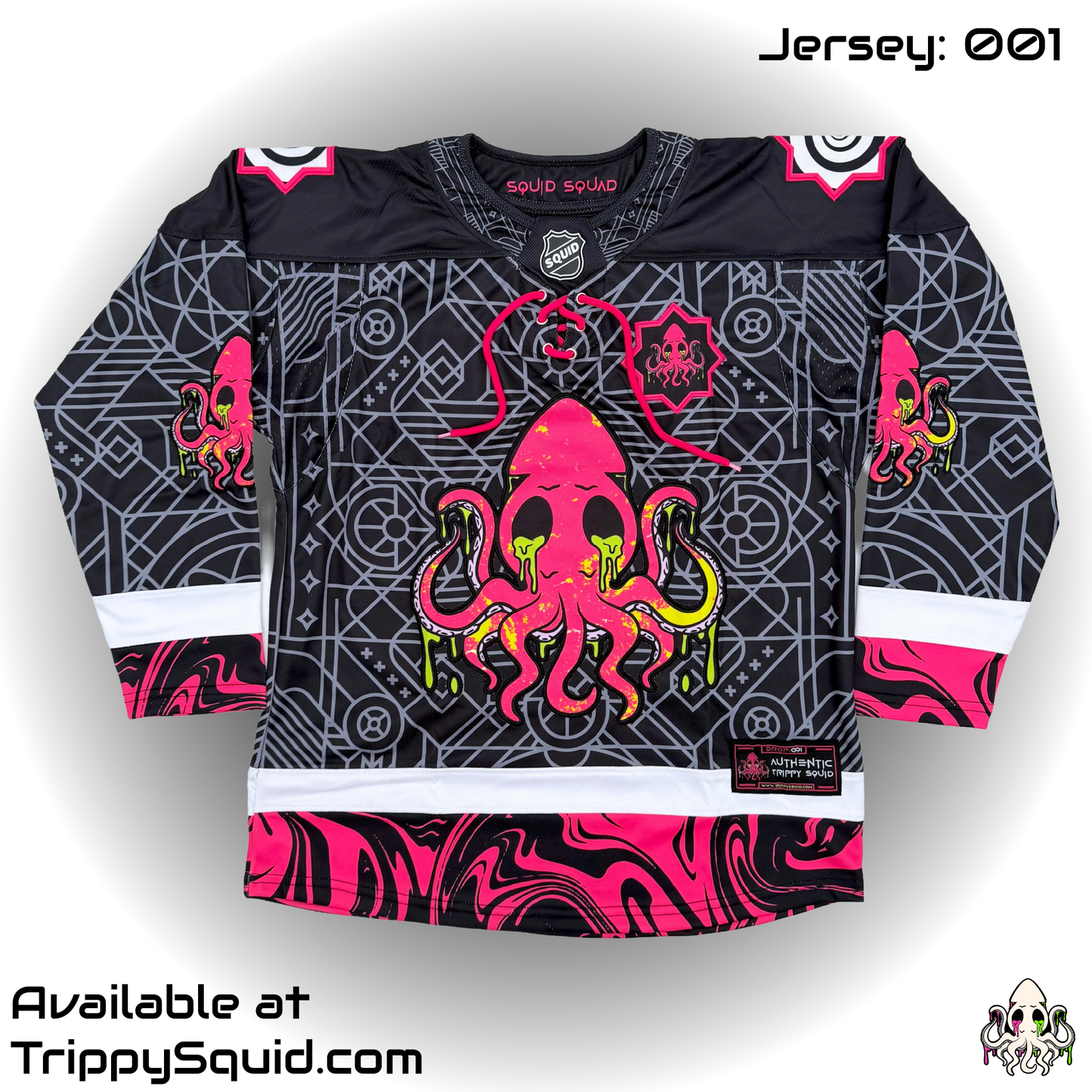 *In-Stock* D.001 - Trippy Squid Hockey Jersey (Full Embroidered)